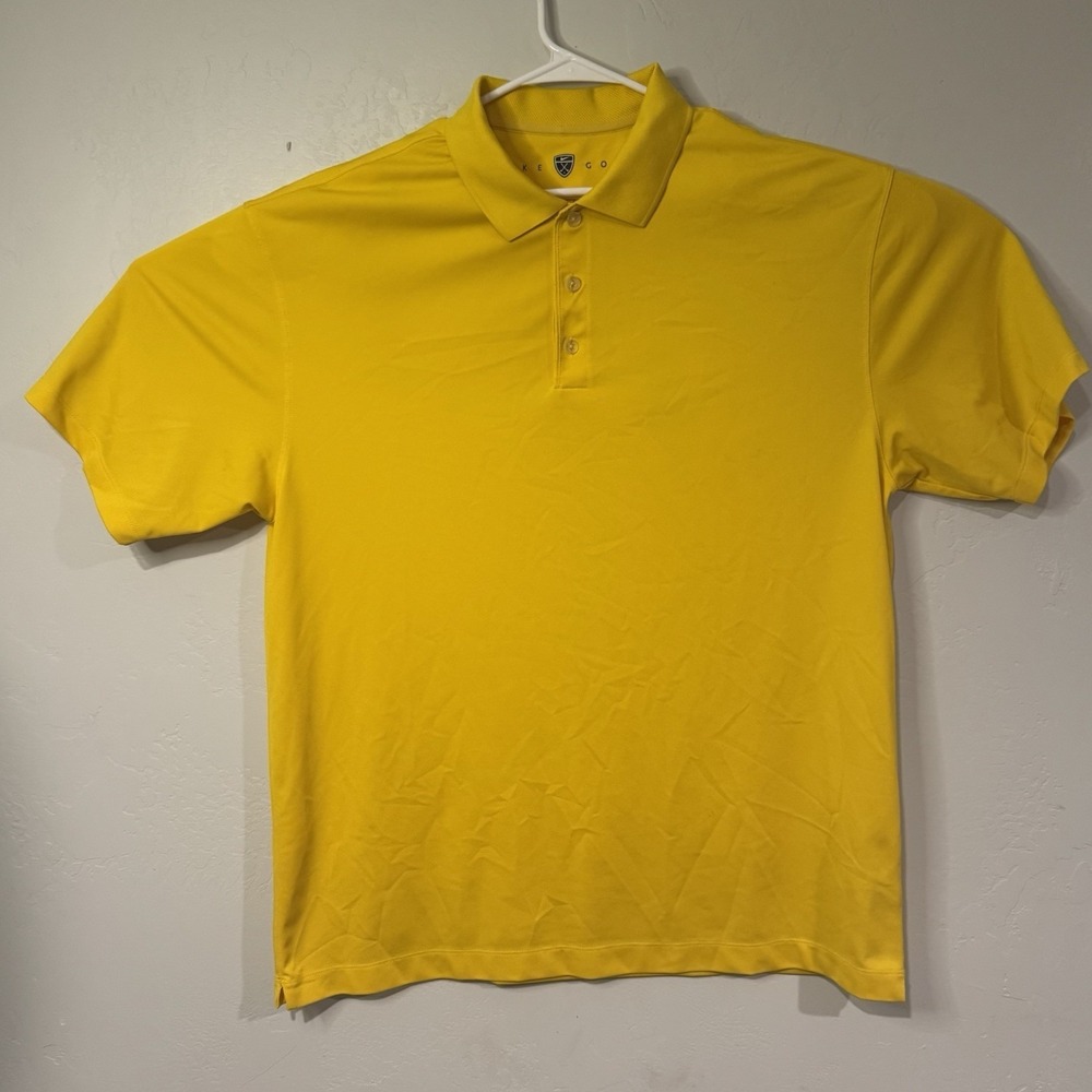Nike Golf Polo Shirt Mens XL Short Sleeve Yellow Fit Dry Active Extra Large Vent
